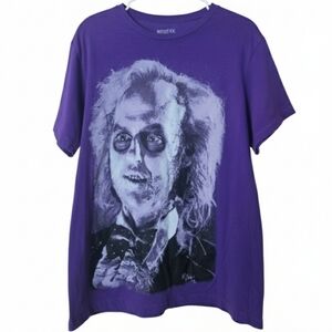 Beetlejuice Michael Keaton Purple Graphic Tee - Size XL